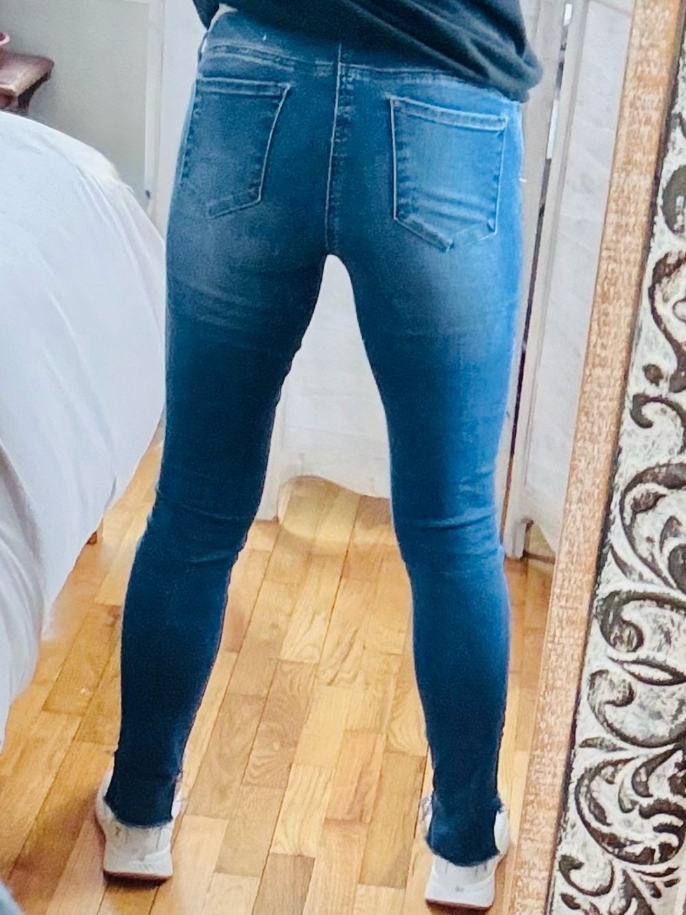 Maternity Articles of Society Distressed Skinny Jeans 26 Over Belly Step Hem